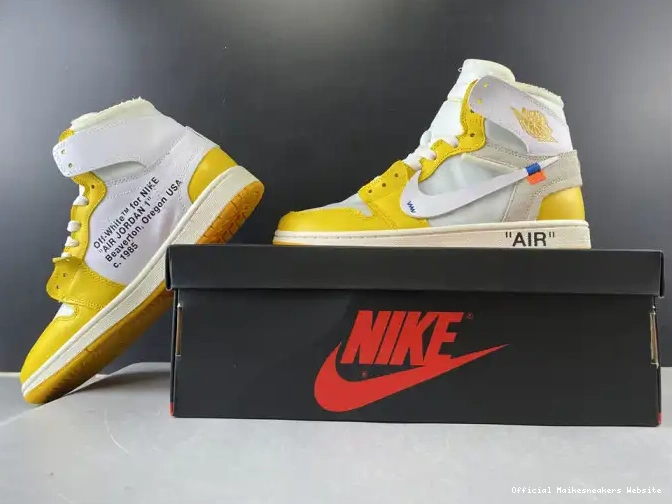 Official Maikesneakers Jordan AQ0818-149 Yellow-Cone NRG Dark Air x White 1 Off-White Powder 0607